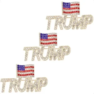Trump MAGA Crystal Election Brooch
